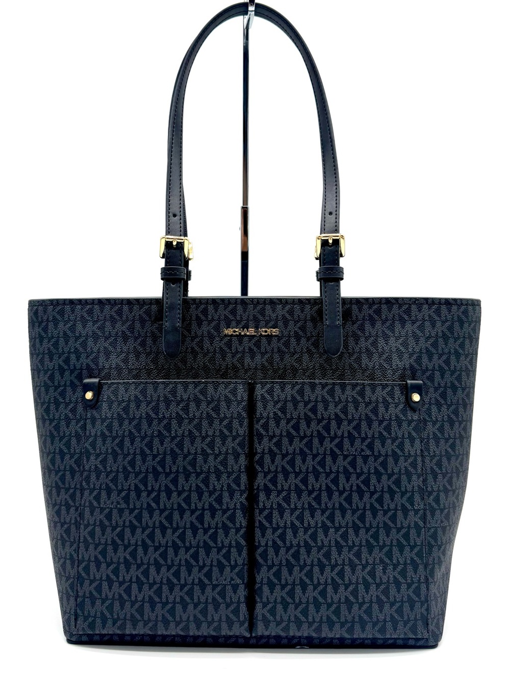 Michael Kors Jet Set Medium Pocket Tote Bag Black Multi